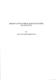Observaciones sobre el sepulcro español del siglo XVII / Juan José Martín González | Biblioteca Virtual Miguel de Cervantes