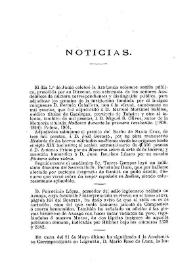 Noticias. Boletín de la Real Academia de la Historia. Tomo 40 (junio 1902). Cuaderno VI | Biblioteca Virtual Miguel de Cervantes