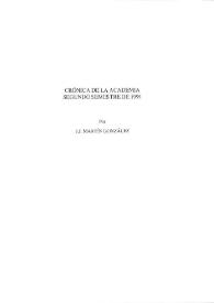 Crónica de la Academia. Segundo semestre de 1991 /  J. J. Martín González | Biblioteca Virtual Miguel de Cervantes