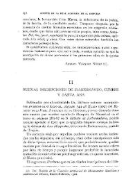 Nuevas inscripciones en Ibahernando, Cumbre y Santa Ana / Mario Roso de Luna | Biblioteca Virtual Miguel de Cervantes