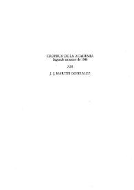 Crónica de la Academia. Segundo semestre de 1988 / por  J. J. Martín González | Biblioteca Virtual Miguel de Cervantes