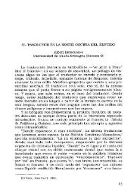 El traductor en la noche oscura del sentido / Albert Bensoussan | Biblioteca Virtual Miguel de Cervantes