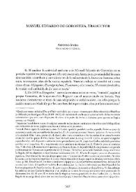 Manuel Eduardo de Gorostiza, traductor / Alfonso Saura | Biblioteca Virtual Miguel de Cervantes
