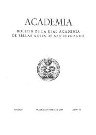 Academia: Boletín de la Real Academia de Bellas Artes de San Fernando. Primer semestre de 1988. Número 66. Preliminares e índice | Biblioteca Virtual Miguel de Cervantes
