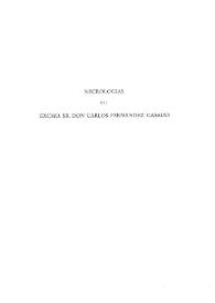 Necrologías del Excmo. Sr. Don Carlos Fernández Casado / Federico Sopeña Ibáñez [et al.] | Biblioteca Virtual Miguel de Cervantes