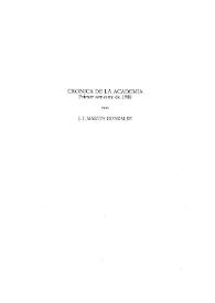 Crónica de la Academia. Primer semestre de 1988 / J. J. Martín González | Biblioteca Virtual Miguel de Cervantes