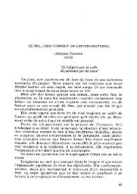 Le mal, lieu commun de l'inter-culturel / Jacques Hassoun | Biblioteca Virtual Miguel de Cervantes