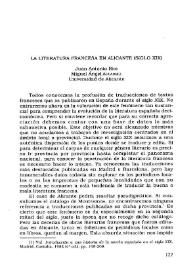 La literatura francesa en Alicante : (siglo XIX) / Miguel Ángel Auladell y Juan Antonio Ríos | Biblioteca Virtual Miguel de Cervantes