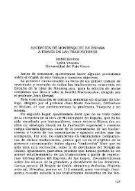 Recepción de Montesquieu en España a través de las traducciones / Isabel Herrero y Lydia Vázquez | Biblioteca Virtual Miguel de Cervantes