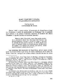 Alain Chartier y España: El Quadrílogo inventivo / Carlos Alvar | Biblioteca Virtual Miguel de Cervantes