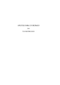 Apuntes para un retrato / Álvaro Delgado | Biblioteca Virtual Miguel de Cervantes
