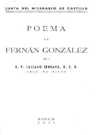 Poema de Fernán González / por el R.P. Luciano Serrano, Abad de Silos | Biblioteca Virtual Miguel de Cervantes