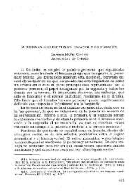 Morfemas subjetivos en español y en francés / Carmen Muñiz Cachón | Biblioteca Virtual Miguel de Cervantes