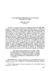 Las versiones españolas del teatro de Émile Augier / Rosa M.ª Calvet | Biblioteca Virtual Miguel de Cervantes