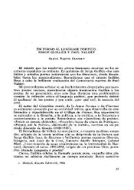 En torno al lenguaje poético: Jorge Guillén y Paul Valéry / Alicia Piquer Desvaux | Biblioteca Virtual Miguel de Cervantes