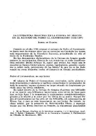 La literatura francesa en la Corona de Aragón en el reinado de Pedro el Ceremonioso (1336-1387) / Isabel de Riquer | Biblioteca Virtual Miguel de Cervantes