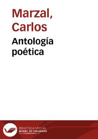 Antología poética / Carlos Marzal | Biblioteca Virtual Miguel de Cervantes