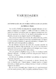 Interpretación de las fechas sabáticas de los judíos / Eduardo Jusué | Biblioteca Virtual Miguel de Cervantes