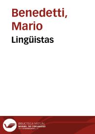 Lingüistas / Mario Benedetti | Biblioteca Virtual Miguel de Cervantes