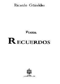Recuerdos / Ricardo Güiraldes | Biblioteca Virtual Miguel de Cervantes
