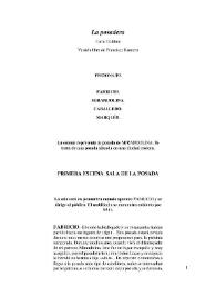 La posadera. Versión libre de la obra de Carlo Goldoni / Francisco Romero | Biblioteca Virtual Miguel de Cervantes