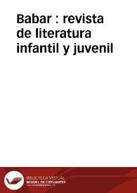Babar : revista de literatura infantil y juvenil | Biblioteca Virtual Miguel de Cervantes