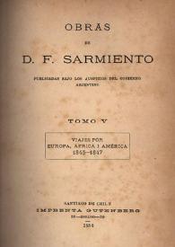 Viajes en Europa, África i América: 1845-1847 / Domingo Faustino Sarmiento | Biblioteca Virtual Miguel de Cervantes