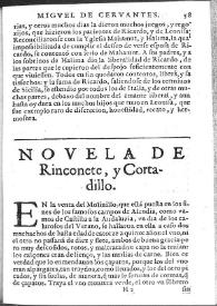 Rinconete, y Cortadillo / Miguel de Ceruantes Saauedra | Biblioteca Virtual Miguel de Cervantes