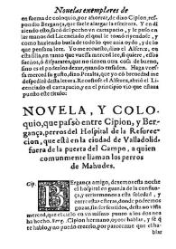 La de los perros Cipion y Bergança / Miguel de Cervantes Saavedra; edición publicada por Rodolfo Schevill y Adolfo Bonilla | Biblioteca Virtual Miguel de Cervantes