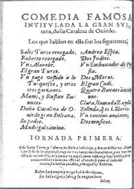 La gran sultana / por Miguel de Ceruantes Saauedra ... | Biblioteca Virtual Miguel de Cervantes