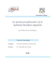 La internacionalización de la industria hotelera española / Ana Belén Ramón Rodríguez | Biblioteca Virtual Miguel de Cervantes