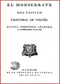 El Monserrate / del capitán Cristóbal de Virués | Biblioteca Virtual Miguel de Cervantes