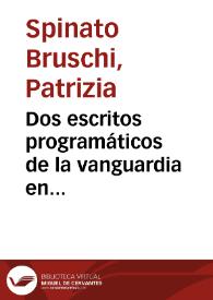 Dos escritos programáticos de la vanguardia en Venezuela / Patrizia Spinato | Biblioteca Virtual Miguel de Cervantes