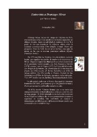 Entrevista con Domingo Miras / realizada por Virtudes Serrano | Biblioteca Virtual Miguel de Cervantes