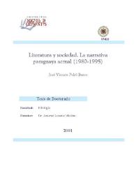 Literatura y sociedad. La narrativa paraguaya actual (1980-1995) / José Vicente Peiró Barco | Biblioteca Virtual Miguel de Cervantes