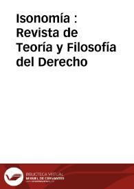 Isonomía : Revista de Teoría y Filosofía del Derecho | Biblioteca Virtual Miguel de Cervantes