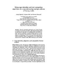 Using copy-detection and text comparison algorithms for cross-referencing multiple editions of literary works. / Arkady Zaslavsky, Alejandro Bia, and Krisztián Monostori | Biblioteca Virtual Miguel de Cervantes