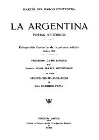 La Argentina : poema histórico / Martín del Barco Centenera | Biblioteca Virtual Miguel de Cervantes
