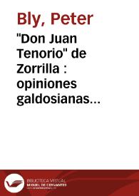 "Don Juan Tenorio" de Zorrilla : opiniones galdosianas y clarinianas / Peter A. Bly | Biblioteca Virtual Miguel de Cervantes