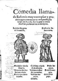 Eufemia : comedia / Lope de Rueda | Biblioteca Virtual Miguel de Cervantes