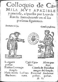 Coloquio de Camila / Lope de Rueda | Biblioteca Virtual Miguel de Cervantes