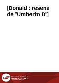 [Donald : reseña de "Umberto D"] | Biblioteca Virtual Miguel de Cervantes