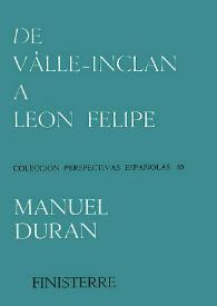De Valle-Inclán a León Felipe / Manuel Durán | Biblioteca Virtual Miguel de Cervantes