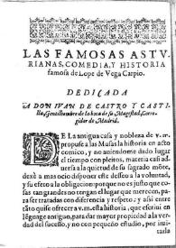 Las famosas asturianas : comedia e historia famosa / Lope de Vega | Biblioteca Virtual Miguel de Cervantes
