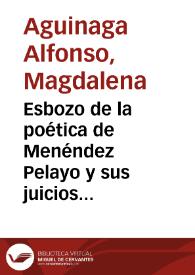 Esbozo de la poética de Menéndez Pelayo y sus juicios sobre el canon galdosiano y perediano / Magdalena Aguinaga Alfonso | Biblioteca Virtual Miguel de Cervantes