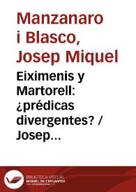 Eiximenis y Martorell: ¿prédicas divergentes? / Josep Miquel Manzanaro Blasco | Biblioteca Virtual Miguel de Cervantes