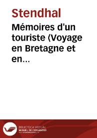 Mémoires d'un touriste (Voyage en Bretagne et en Normandie) / Stendhal | Biblioteca Virtual Miguel de Cervantes