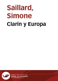 Clarín y Europa / Simone Saillard | Biblioteca Virtual Miguel de Cervantes