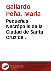 Pequeñas Necrópolis de la Ciudad de Santa Cruz de Tenerife / María Gallardo Peña | Biblioteca Virtual Miguel de Cervantes