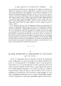 El Real Archivo de la Chancillería de Valladolid, por el Sr. Salcedo / Vicente Vignau | Biblioteca Virtual Miguel de Cervantes